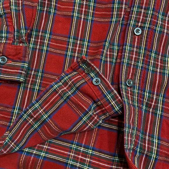 L.L. Bean Vintage Red Plaid Flannel Button Front Shirt Men's Tall Size Large - Picture 5 of 9